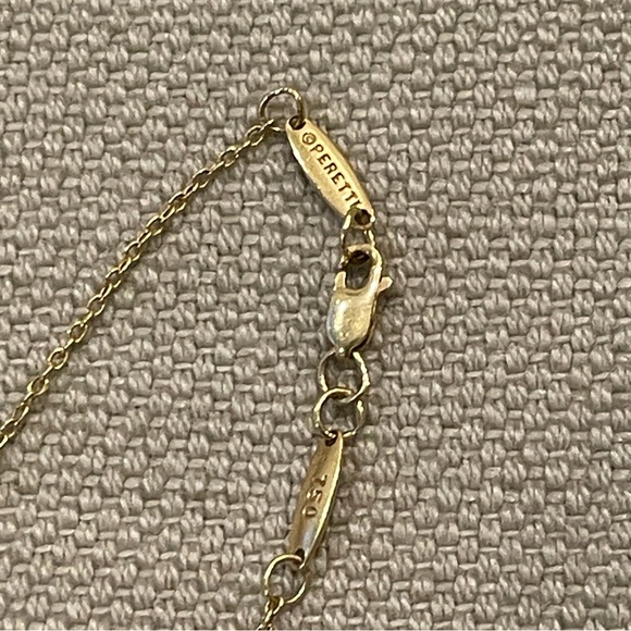 ❤️Tiffany & Co.❤️Elsa Peretti 18k Tri-Color Gold Triple Open Hearts Necklace - Picture 9 of 9